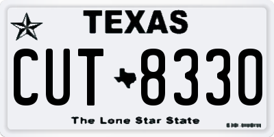 TX license plate CUT8330