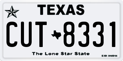 TX license plate CUT8331