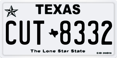 TX license plate CUT8332
