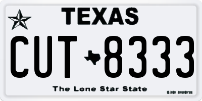 TX license plate CUT8333