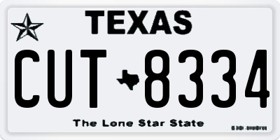 TX license plate CUT8334