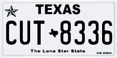 TX license plate CUT8336