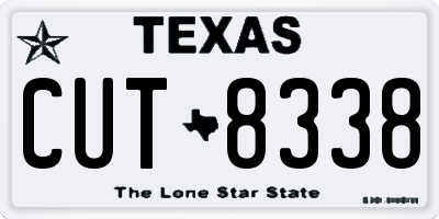 TX license plate CUT8338