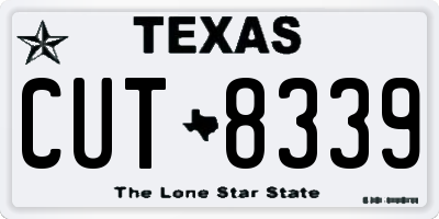 TX license plate CUT8339