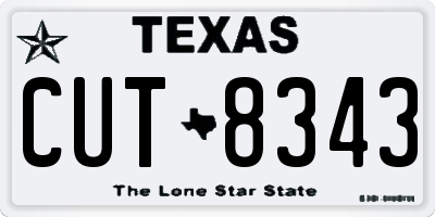 TX license plate CUT8343