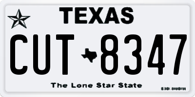TX license plate CUT8347