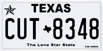 TX license plate CUT8348