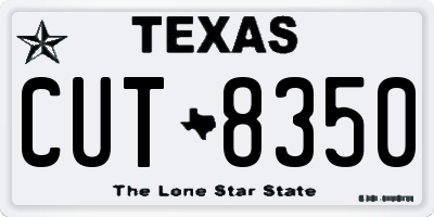 TX license plate CUT8350