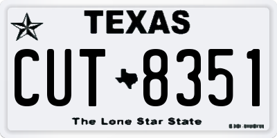 TX license plate CUT8351