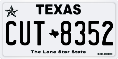 TX license plate CUT8352