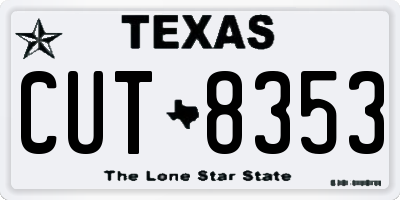 TX license plate CUT8353