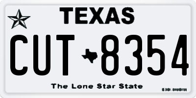TX license plate CUT8354
