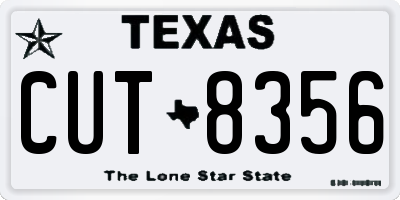 TX license plate CUT8356