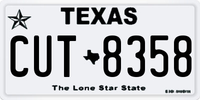 TX license plate CUT8358