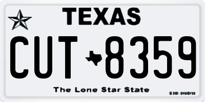 TX license plate CUT8359