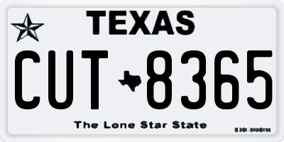TX license plate CUT8365