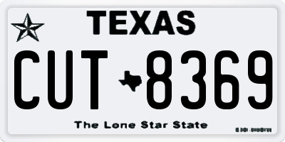 TX license plate CUT8369