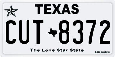 TX license plate CUT8372