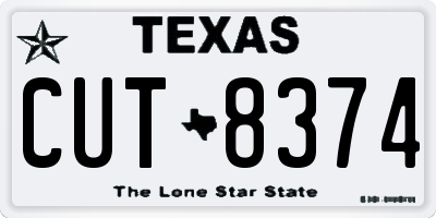TX license plate CUT8374