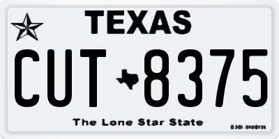 TX license plate CUT8375