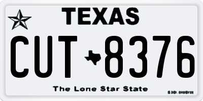 TX license plate CUT8376