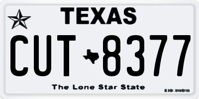 TX license plate CUT8377