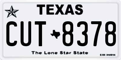 TX license plate CUT8378