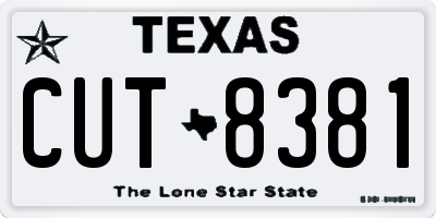 TX license plate CUT8381