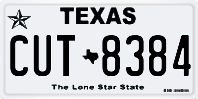 TX license plate CUT8384