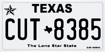 TX license plate CUT8385