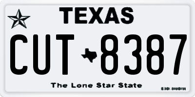 TX license plate CUT8387