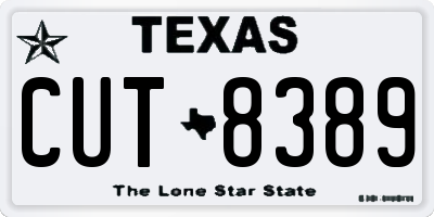TX license plate CUT8389