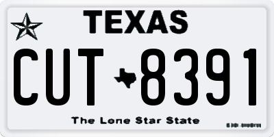 TX license plate CUT8391