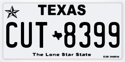 TX license plate CUT8399