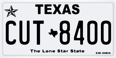 TX license plate CUT8400