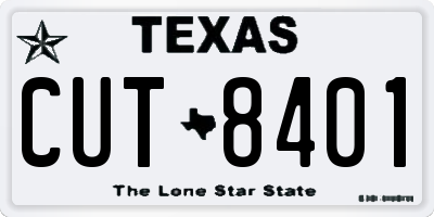 TX license plate CUT8401