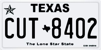 TX license plate CUT8402