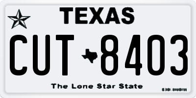 TX license plate CUT8403