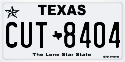 TX license plate CUT8404