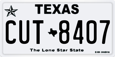 TX license plate CUT8407