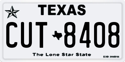 TX license plate CUT8408