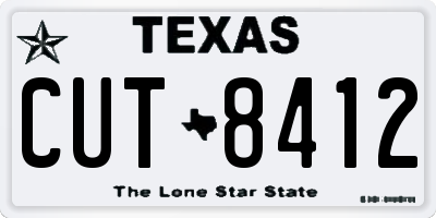 TX license plate CUT8412