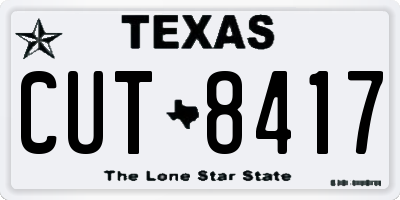 TX license plate CUT8417