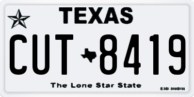 TX license plate CUT8419