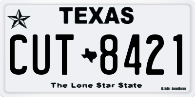 TX license plate CUT8421