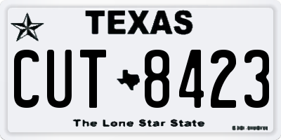TX license plate CUT8423