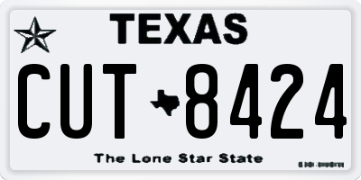 TX license plate CUT8424