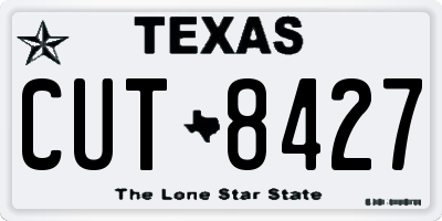TX license plate CUT8427