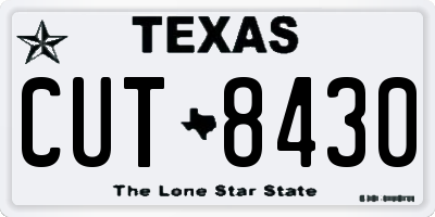 TX license plate CUT8430