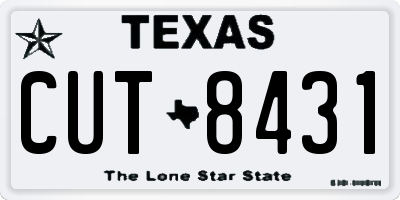 TX license plate CUT8431